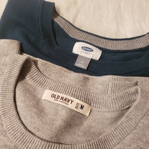 Old Navy Basic Gray & Blue Sweater Bundle Medium - Picture 7 of 8